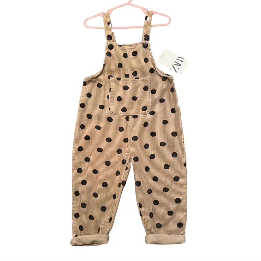 Zara Polka Dot Corded Overalls
